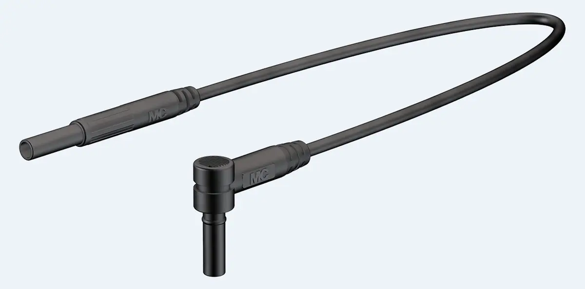 Produktfoto 1 von Staubli Steckverbinder-Messleitung 10A Stecker / Stecker, Schwarz Polyvinylchlorid-isoliert 1 m, 600 V
