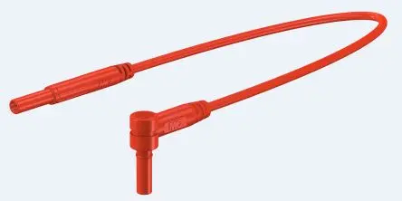 Produktfoto 1 von Staubli Steckverbinder-Messleitung 10A Stecker / Stecker, Rot Polyvinylchlorid-isoliert 1 m, 600V