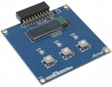 Produktfoto 1 von Microchip OLED1 Xplained Pro Erweiterungskarte, Evaluierungsplatine Evaluierungsplatine Atmel AVR