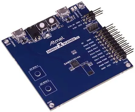 Produktfoto 1 von Microchip SAM D11 Xplained Pro MCU, Evaluierungsplatine Entwicklungstool Microcontroller ARM Cortex M0+ SAM ATSAMD11D14A