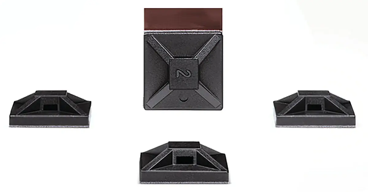 Produktfoto 1 von HellermannTyton Klebend SolidTack MB2APT-I Befestigungssockel, Nylon 6.6 Schwarz 13 mm x 2.7 mm Kabelbinder x 13 mm