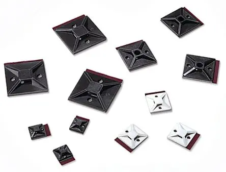 Produktfoto 1 von HellermannTyton SolidTack MB3APT-I Befestigungssockel, Nylon 6.6 Schwarz 19 mm x 4.4 mm Kabelbinder x 19mm für 3.1 mm