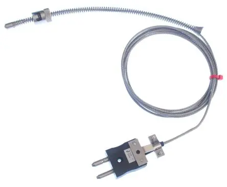Produktfoto 1 von RS PRO Glasfaser Bajonett-Thermoelement verstellbar Typ Typ J, Ø 6 mm x 2 m → 350 °C