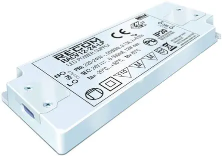 Produktfoto 1 von Recom LED-Treiber, 12 W 264V ac LED-Treiber 1000mA, Ausgang 12V dc