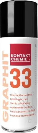 Produktfoto 1 von Kontakt Chemie GRAPHIT 33 Leitlack 300 °C-max. Graphit Elektronik, Leiterplatte Schwarz, Zerstäuber 200 ml