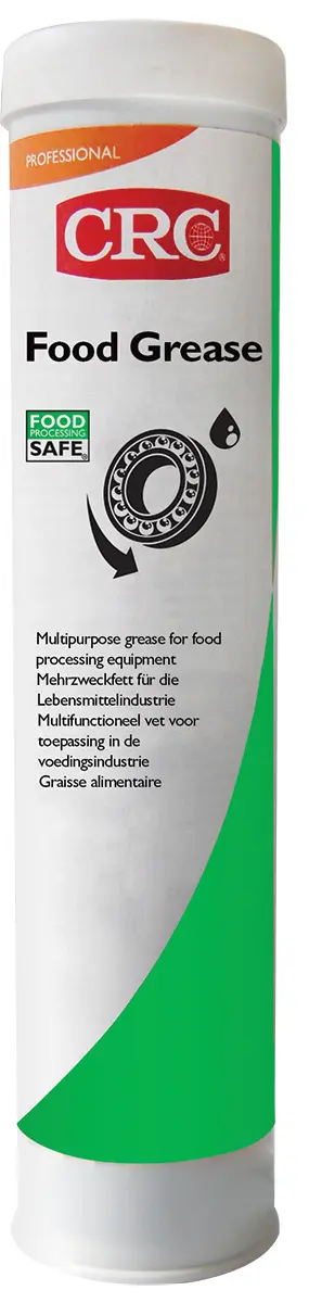 Produktfoto 1 von CRC Food Grease Mineralöl Schmierfett Weiß Lebensmittelsicher -20 °C bis 140 °C, Patrone 400 g