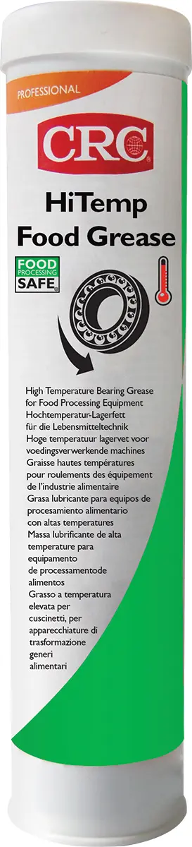 Produktfoto 1 von CRC Hi-Temp Food Grease Hohe Temperatur Schmierfett Weiß Lebensmittelsicher -40 °C bis 180 °C, Patrone 400 ml
