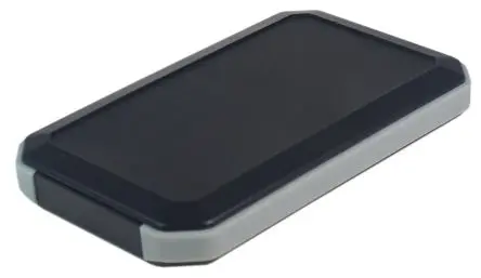 Produktfoto 1 von Takachi Electric Industrial Serie WH Tragbares Gehäuse, ABS, 146 mm Eingebautes Batteriefach, 88 mm, H. 20 mm, Schwarz,