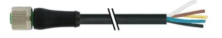 Produktfoto 1 von Murrelektronik Limited L-Coded, 5-polig Netzkabel, M12, Gerade Buchse / Nicht abgeschlossen, Länge 3 m