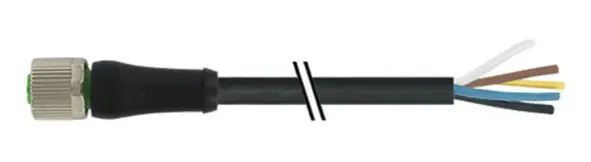 Produktfoto 1 von Murrelektronik Limited L-Coded, 5-polig Netzkabel, M12, Gerade Buchse / Nicht abgeschlossen, Länge 5 m
