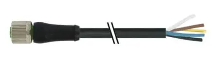 Produktfoto 1 von Murrelektronik Limited L-Coded, 5-polig Netzkabel, M12, Gerade Buchse / Nicht abgeschlossen, Länge 5 m