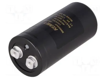 Produktfoto 1 von KEMET ALS70 Schraubanschlussklemme Kondensator 20000 μF ±20 % / 100V dc, Ø 51 mm x 105 mm x 33 mm, 85 °C