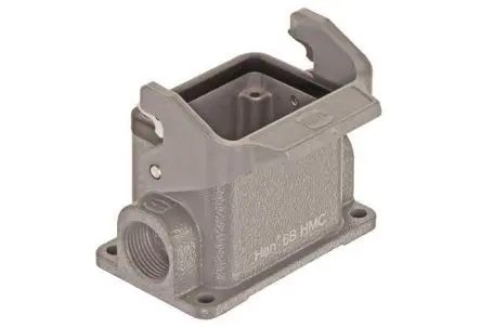Produktfoto 1 von HARTING 1930 Gehäuse für robusten Stromversorgungsstecker 1 Hebel 1, Kabel 6B Steckverbindergehäuse, IP65