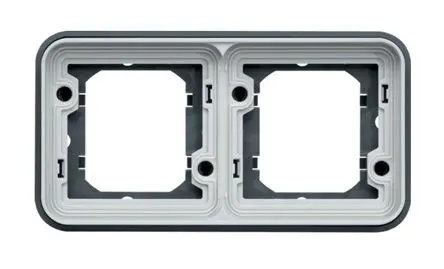 Produktfoto 1 von Hager WNA Einbaubox Rahmen Grau, 2-fach, Polypropylen, 23mm, 83 mm IP55 Oberfläche, 83 mm, Grau