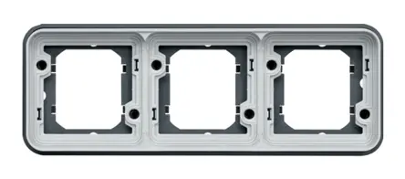 Produktfoto 1 von Hager WNA Einbaubox Rahmen Grau, 3-fach, Polypropylen, 23 mm, 83 mm IP55 Oberfläche, 83 mm, Grau