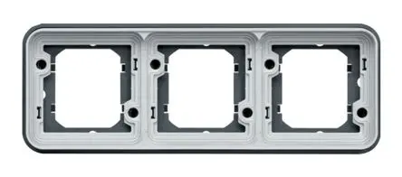 Produktfoto 1 von Hager WNA Einbaubox Rahmen Grau, 3-fach, Polypropylen, 23mm, 83 mm IP55 Oberfläche, 83 mm, Grau