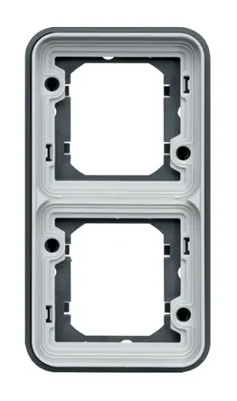 Produktfoto 1 von Hager WNA Einbaubox Rahmen Grau, 2-fach, Polypropylen, 23 mm, 83 mm IP55 Oberfläche, 83 mm, Grau