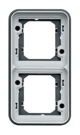 Produktfoto 1 von Hager WNA Einbaubox Rahmen Grau, 2-fach, Polypropylen, 23mm, 83 mm IP55 Oberfläche, 83 mm, Grau