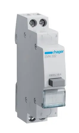 Produktfoto 1 von Hager SVN Geräteschutzschalter Drucktaster für Modulare Geräte / 16A