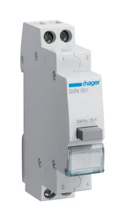 Produktfoto 1 von Hager SVN Geräteschutzschalter Drucktaster für Modulare Geräte / 16 A