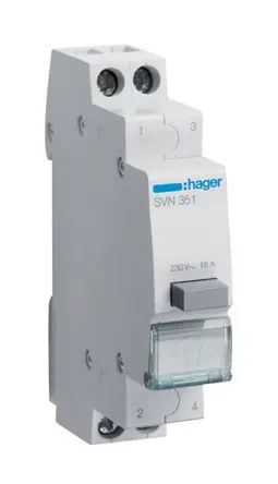 Produktfoto 1 von Hager SVN Geräteschutzschalter Drucktaster für Modulare Geräte / 16A