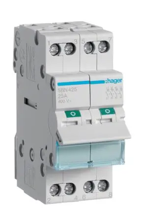 Produktfoto 1 von Hager SB Trennschalter 4-polig DIN-Hutschiene 25A Grau IP20 1-phasig