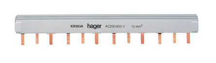 Produktfoto 1 von Hager, KB Reihe Stromschiene, 3 -phasig, 400 V 63 A