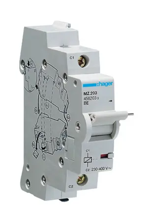Hager MZ Nebenschlussauslöser DIN-Schienenmontage mit Schraubanschluss Anschluss, 415 V ac