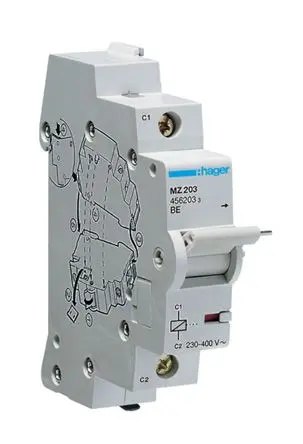 Produktfoto 1 von Hager MZ Nebenschlussauslöser DIN-Hutschiene mit Schraube Anschluss, 415V ac