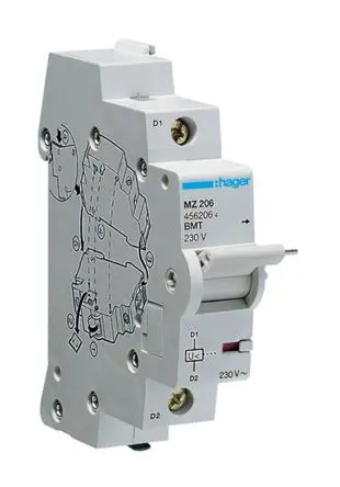 Produktfoto 1 von Hager MZ Unterspannungsauslöser DIN-Hutschiene mit Schraube Anschluss 50 mA, 230V ac