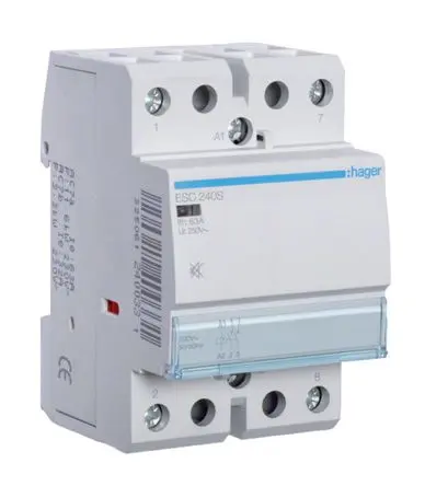 Hager ESC Schütz 230V ac-Spule, 2-polig, 400V ac / 40 A 230V ac 6.5 kW 2 Schließer Motorsteuerung 2-Hilfskontakte