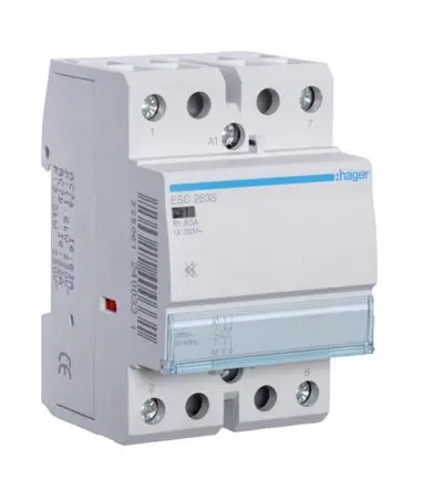 Produktfoto 1 von Hager System M Pro ESC Leistungsschütz 230 V ac-Spule, 2 -polig , 400 V ac / 63 A 6,5 kW 2 Schließer