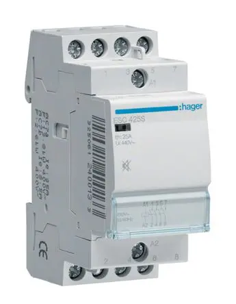 Produktfoto 1 von Hager System M Pro ESC Leistungsschütz 230 V ac-Spule, 4 -polig , 400 V ac / 25 A 2,8 VA 4 Schließer