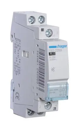 Produktfoto 1 von Hager ESC Schütz 24V ac-Spule, 2-polig, 400V ac / 25 A 24V ac 2.2 VA 2 Schließer Motorsteuerung 2-Hilfskontakte