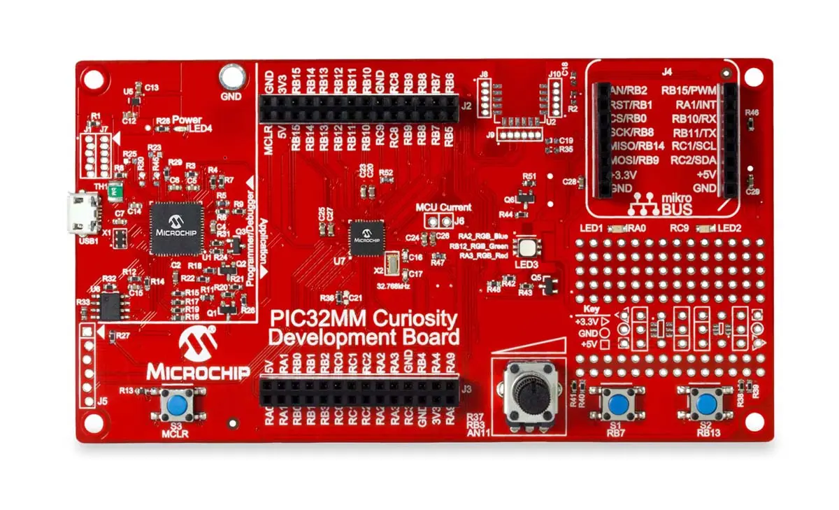 Produktfoto 1 von Microchip PIC32MM Curiosity MCU, Entwicklungsboard Evaluierungsplatine MIPS MicroAptiv PIC PIC32MM