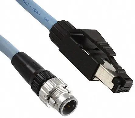 Produktfoto 1 von Omron XS5W Cat5e Ethernet-Kabel, 10 m, Schwarz 8 Abgeschirmt Geschirmt, Aussen ø 6.5 mm Außen-ø , Polyurethan