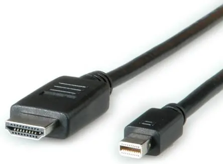 Produktfoto 1 von Roline, Stecker DisplayPort-Kabel A Mini-DisplayPort B HDMI - Stecker, 1 m Polyvinylchlorid
