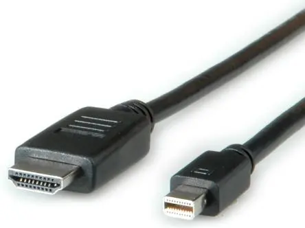 Produktfoto 1 von Roline, Stecker DisplayPort-Kabel A Mini-DisplayPort B HDMI - Stecker, 2 m Polyvinylchlorid