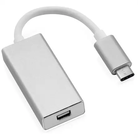 Produktfoto 1 von Roline Stecker IC-Buchse USB-Kabel, USB Typ C Buchse / Mini-DisplayPort, 100 mm USB 3.1 Silber