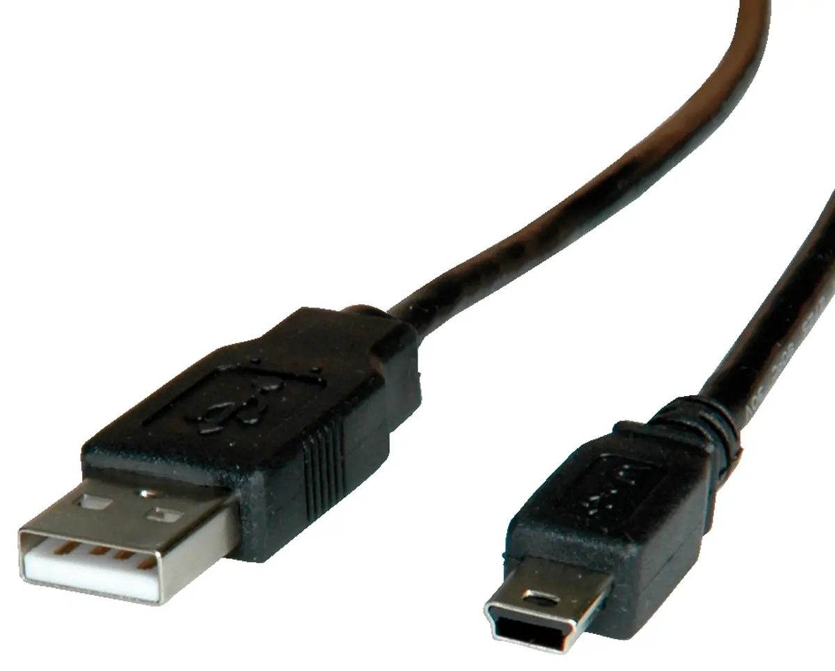 Produktfoto 1 von Roline USB-Kabel, USBA / Mini-USB B, 3m USB 2.0 Schwarz