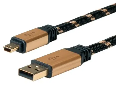 Produktfoto 1 von Roline Stecker ROLINE GOLD IC-Buchse USB-Kabel, USB Typ A Stecker / Micro-USB Typ B, 3 m USB 2.0 Gold, Schwarz