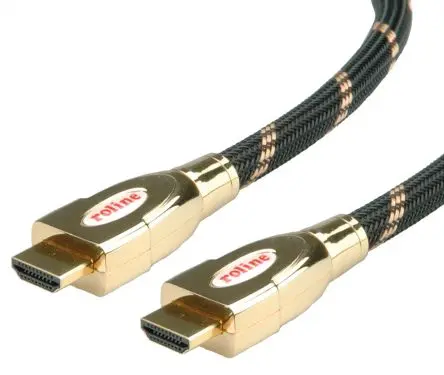 Produktfoto 1 von Roline ROLINE GOLD High-Speed HDMI-Kabel A HDMI Stecker B HDMI Stecker, 5 m, Gold, Schwarz