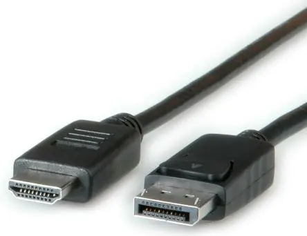 Roline, Stecker DisplayPort-Kabel A DisplayPort B HDMI - Stecker, 1 m Polyvinylchlorid