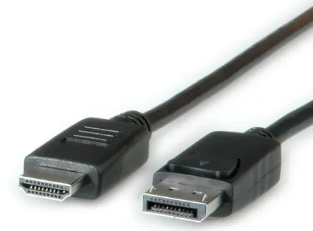 Roline, Stecker DisplayPort-Kabel A DisplayPort B HDMI - Stecker, 2 m Polyvinylchlorid