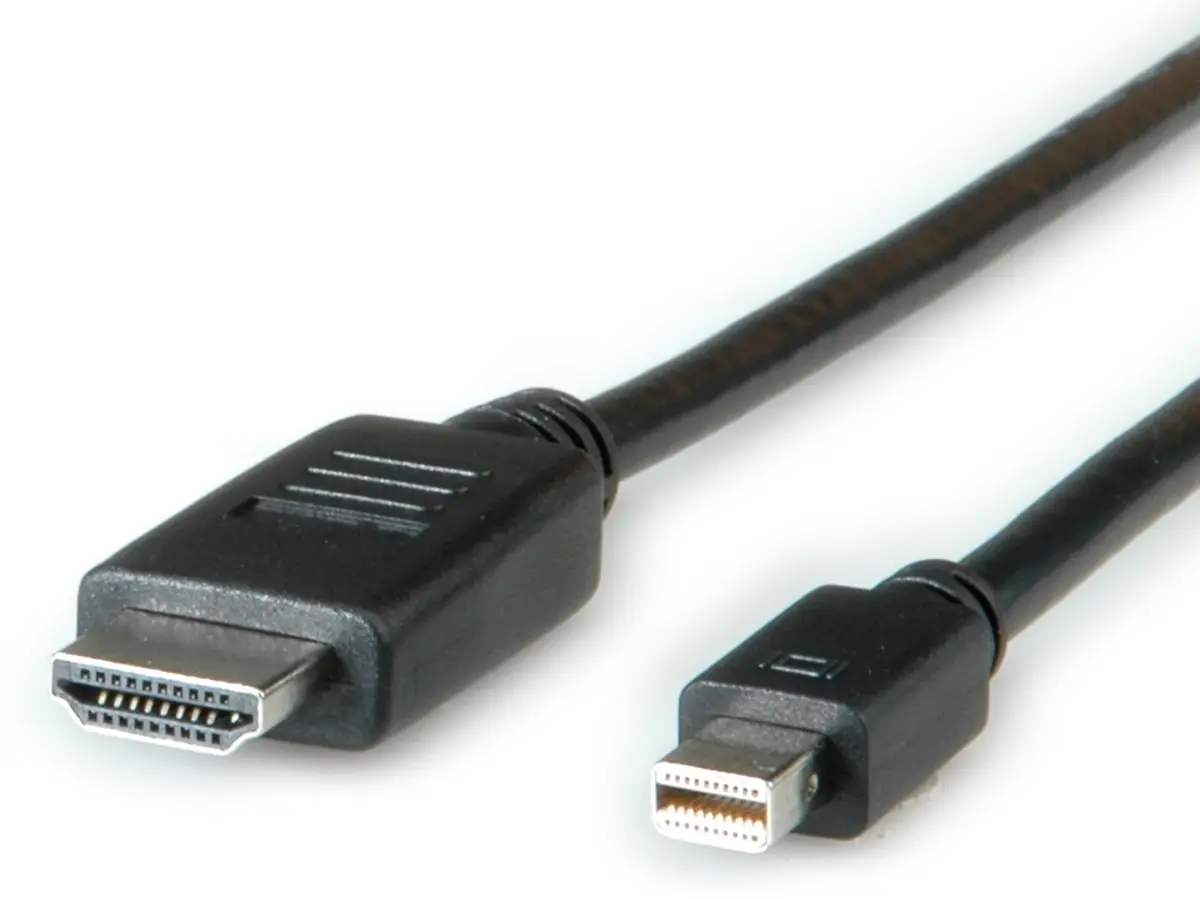 Produktfoto 1 von Roline, Stecker DisplayPort-Kabel A Mini-DisplayPort B HDMI - Stecker, 2 m Polyvinylchlorid
