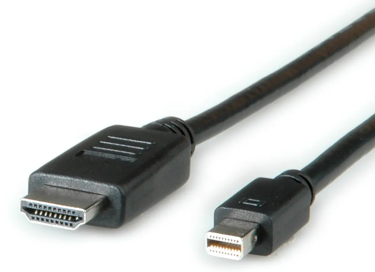 Produktfoto 1 von Roline, Stecker DisplayPort-Kabel A Mini-DisplayPort B HDMI - Stecker, 3 m Polyvinylchlorid