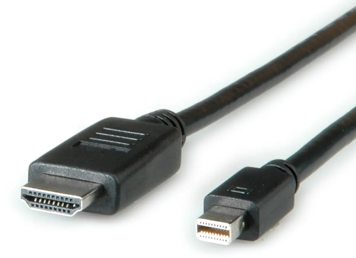 Produktfoto 1 von Roline, Stecker DisplayPort-Kabel A Mini-DisplayPort B HDMI - Stecker, 4.5 m Polyvinylchlorid