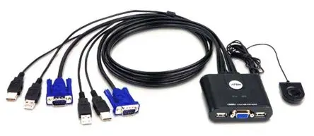 Produktfoto 1 von Aten KVM-Switch 2-Port 1 Videoausgänge VGA USB 2048 x 1536 pixel