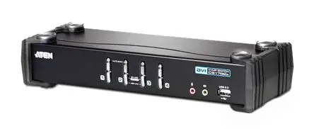 Produktfoto 1 von Aten KVM-Switch 4-Port 5 Videoausgänge DVI USB 3,5 mm Stereo 1920 x 1200 pixel