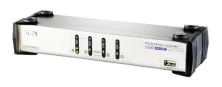 Produktfoto 1 von Aten KVM-Switch 4-Port 2 Videoausgänge VGA 2 Displays USB 3,5 mm Stereo 2048 x 1536 pixel